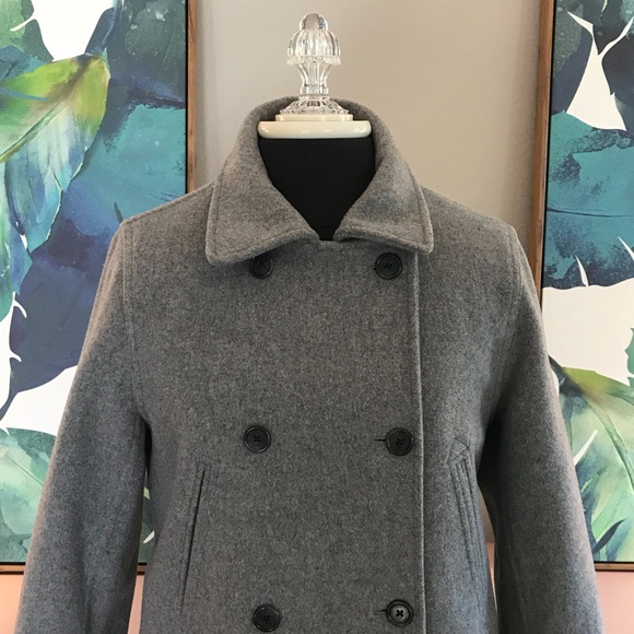J. Crew Wool Gray Peacoat - Size XSP / XS Petite - Picture 9 of 14